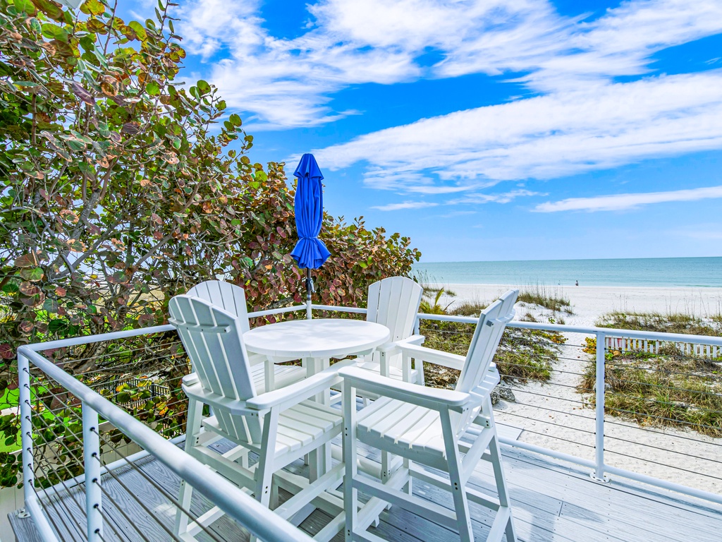Side B - Beach Front Deck - Lounging and Dining Area