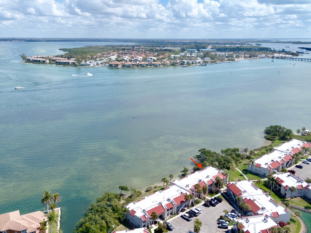 Aerial view of Beach and Bay Getaway by Anna Maria Vacations