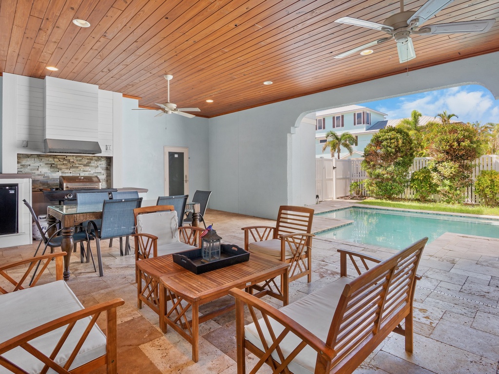 Outdoor table and TV