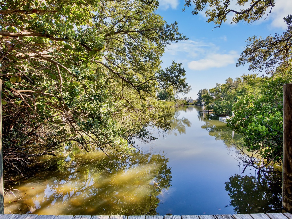 Canal front home with dock