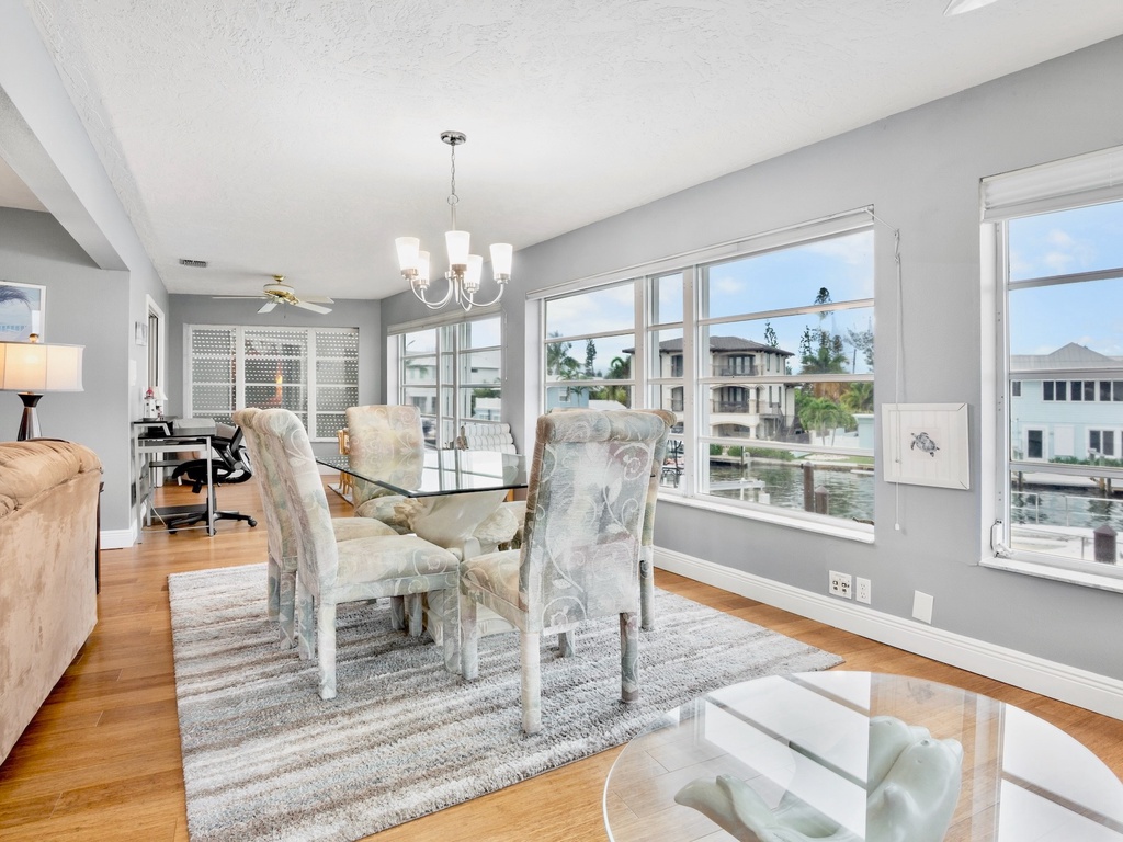 Dining Area with Waterfront Views