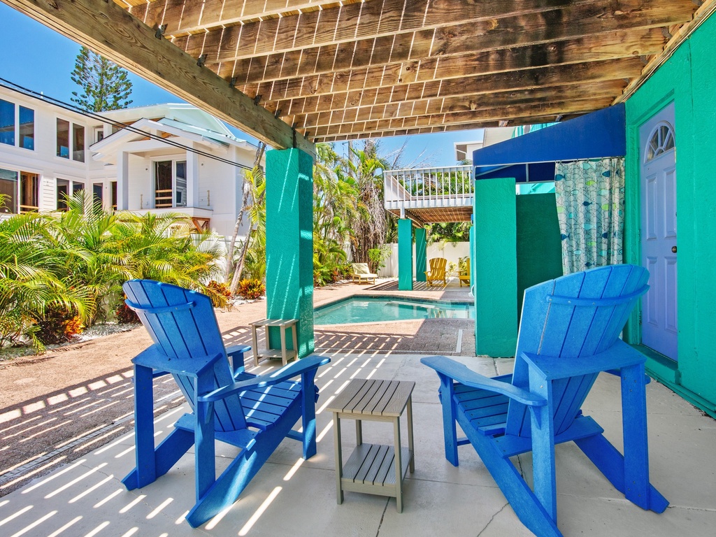 Poolside chairs for lounging