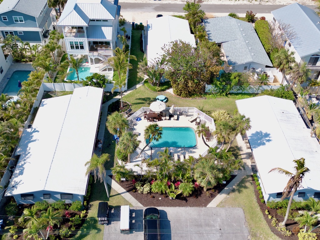 High view of the pool