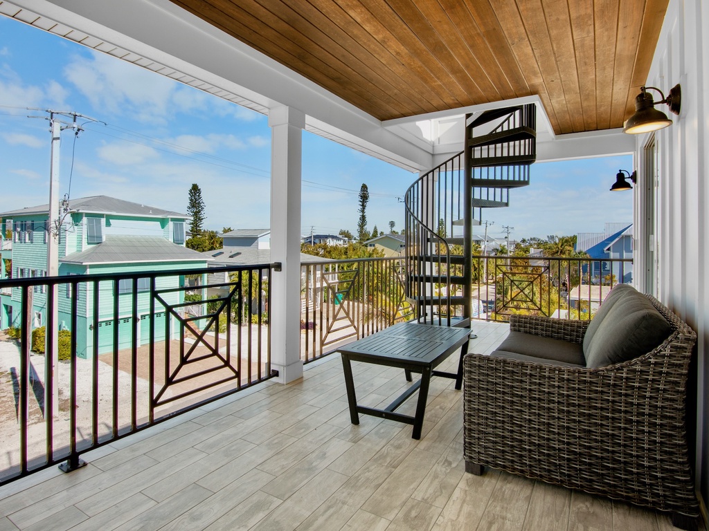 Private balcony with comfortable seating