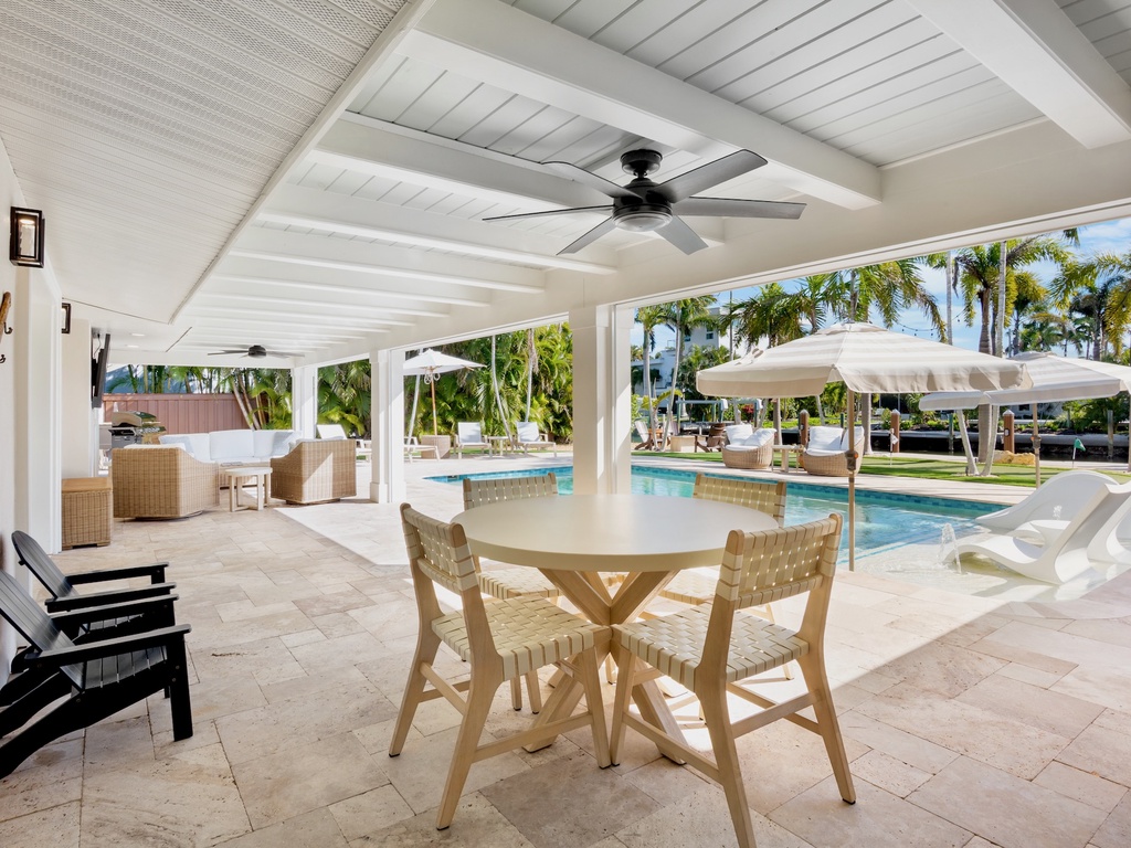 Covered dining space