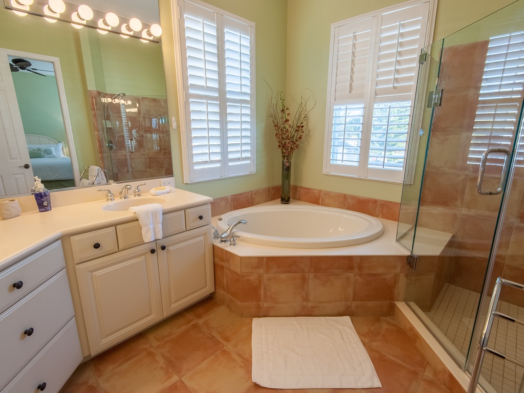 Primary En-Suite - Walk-in-Shower and Tub