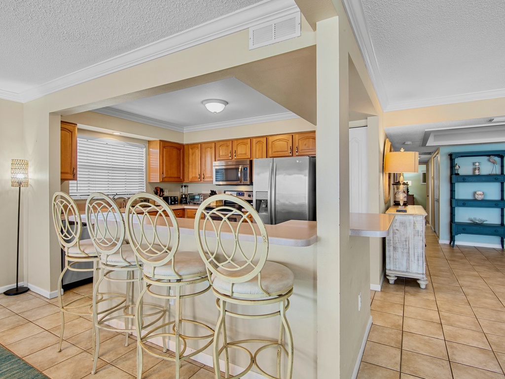 Kitchen island with ample counter space
