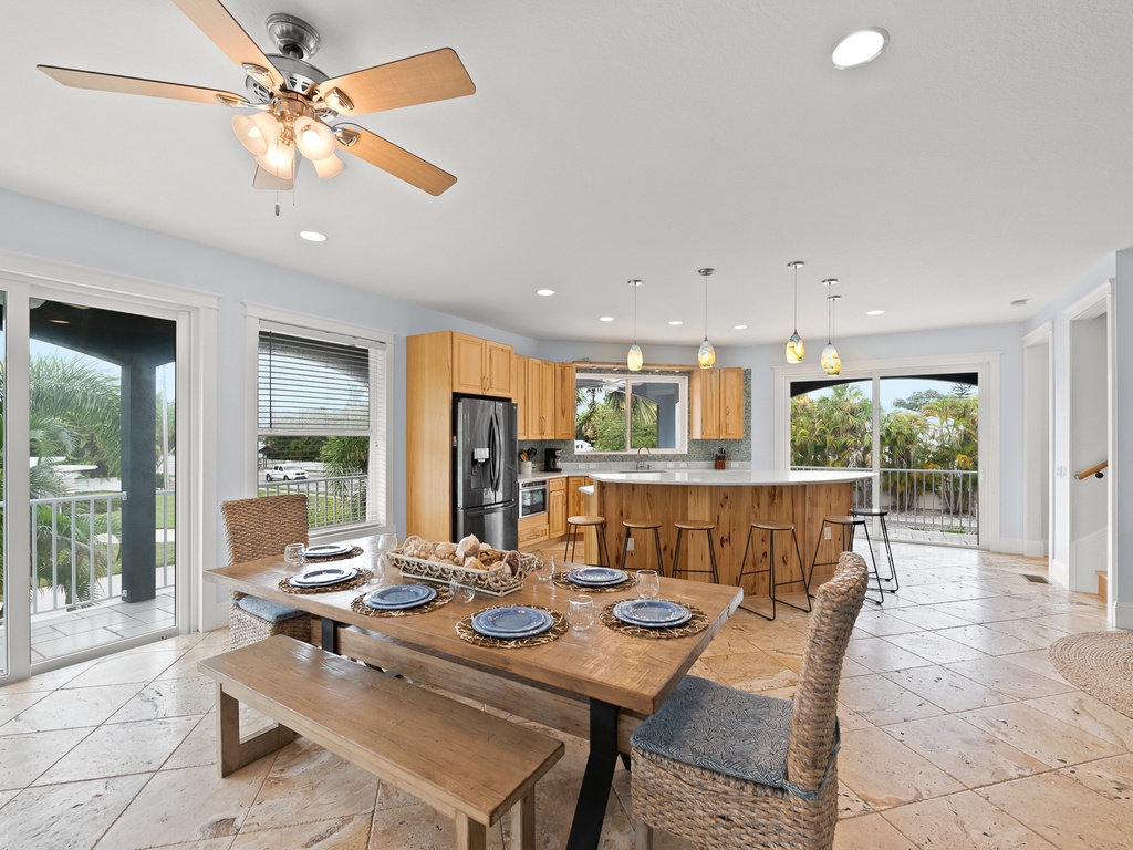 Open Dining Area Comfortably Seats 14 Guests