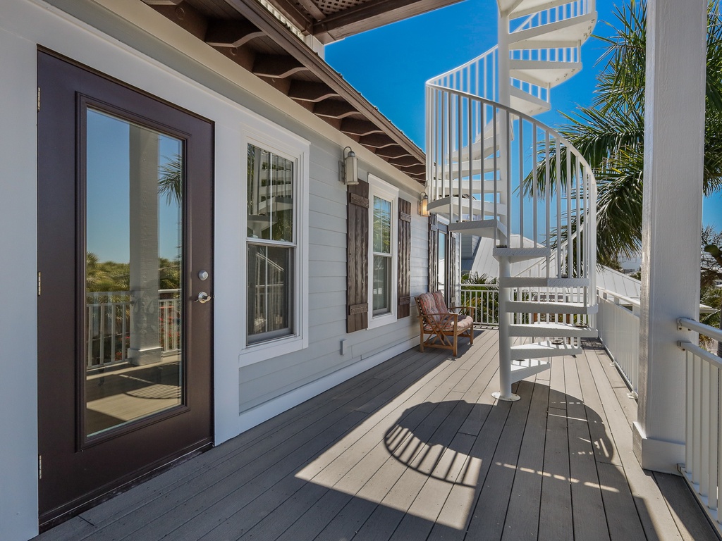 Balcony, Stairs to Rooftop Deck
