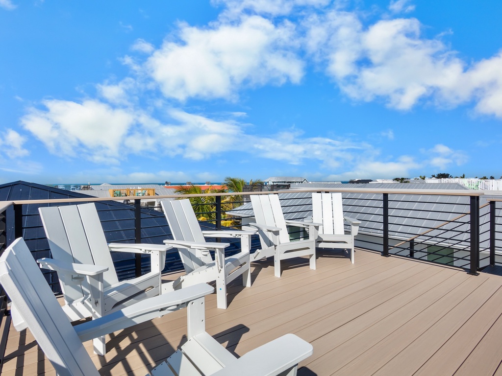 Rooftop deck with water views