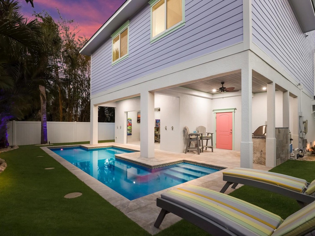 Private Pool with BBQ Grill and Outdoor Seating