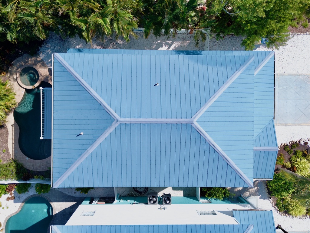 Drone view of house