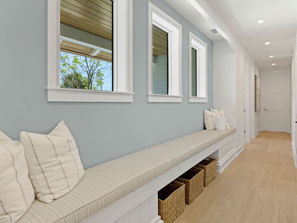 Bright Hallway with Built-In Seating
