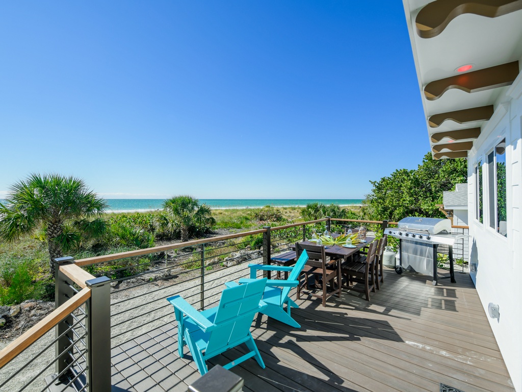 Wooden Deck Facing the Beach