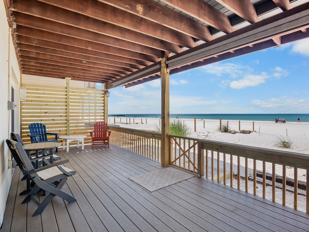 Beachfront Outdoor Deck with Seating