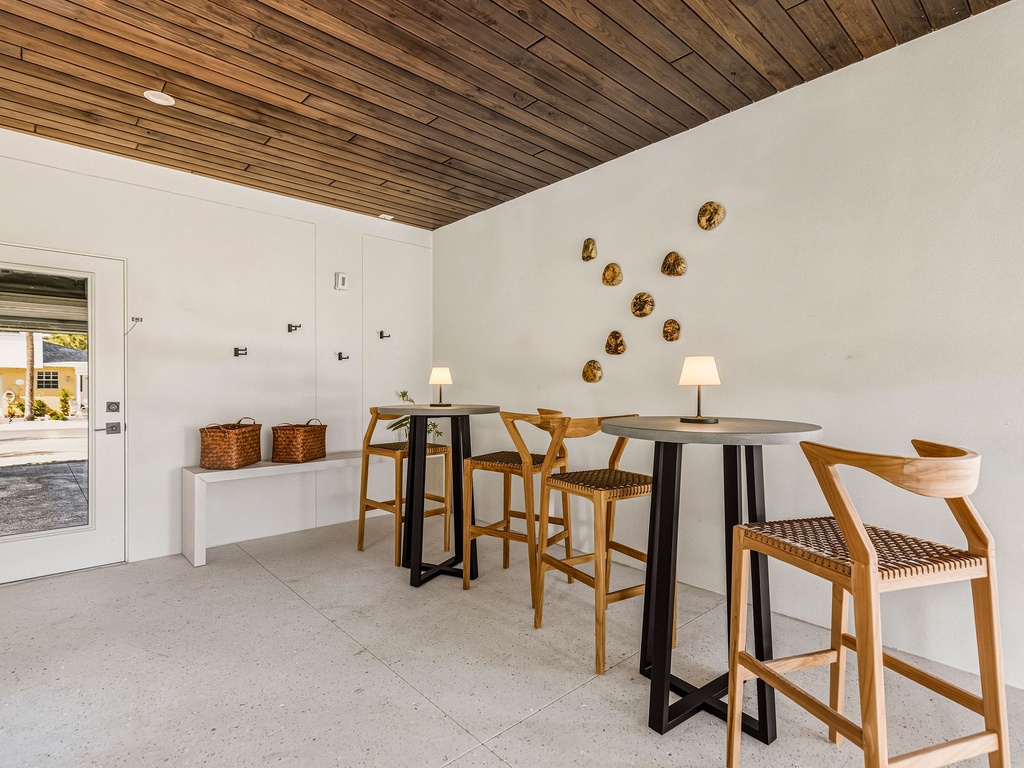 Shaded seating area for gatherings