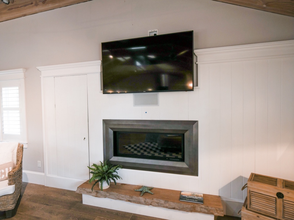 Living Room, TV and fireplace