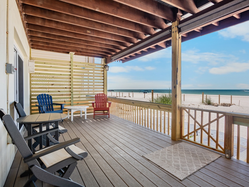 Beachfront Outdoor Deck with Seating