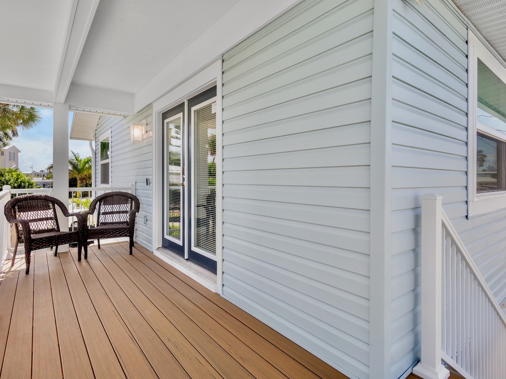 Covered front porch with seating