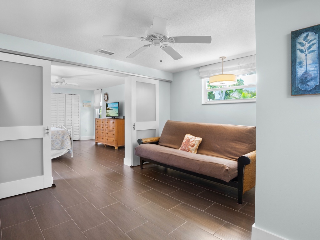 Queen Futon in Primary Bedroom