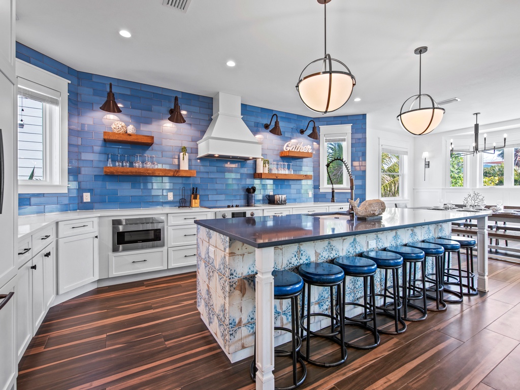 Large kitchen island with seating