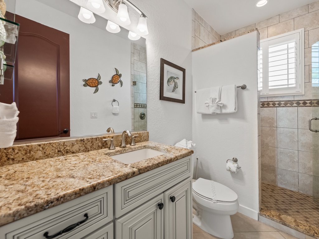 Shared Hallway Bathroom with Walk-in Shower