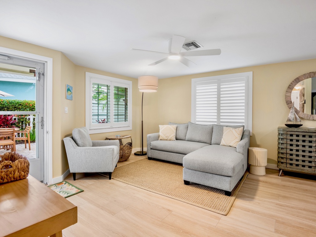 Bright Living Space with TV