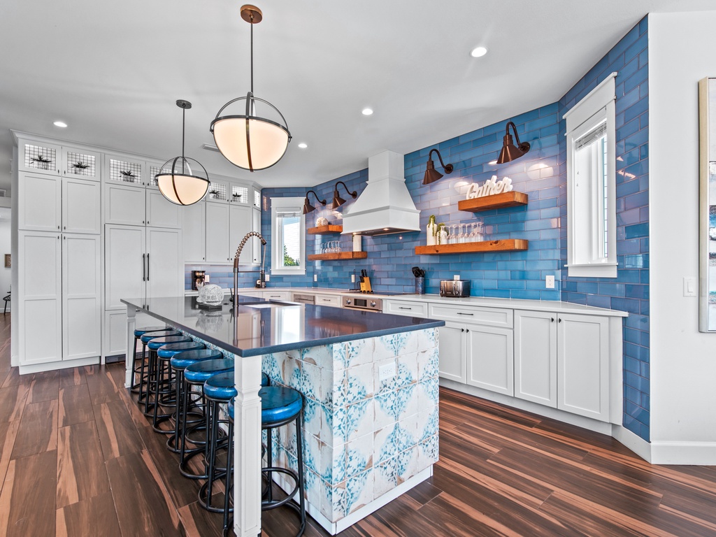 Large kitchen island with seating