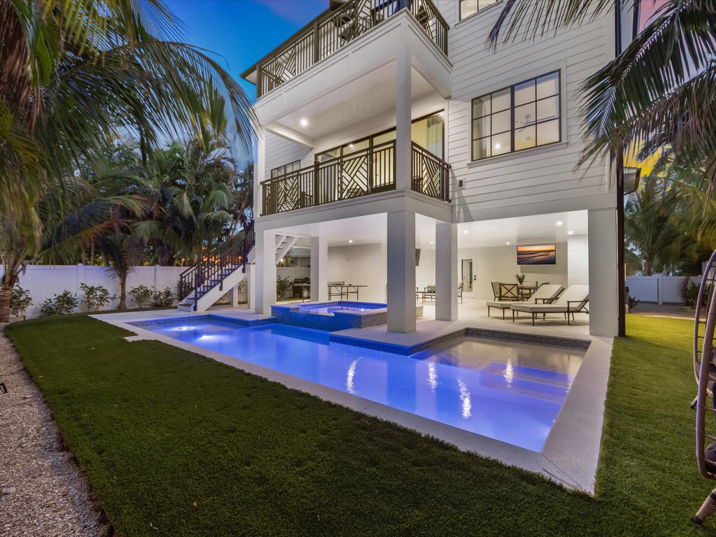 Private Pool and Spa at twilight