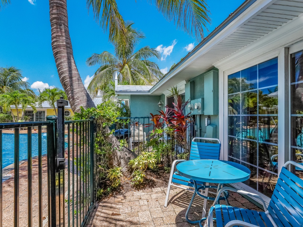 Cozy Poolside Patio With Seating