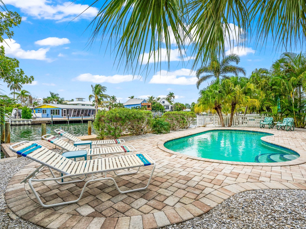 Sun Loungers on Paver Pool Deck