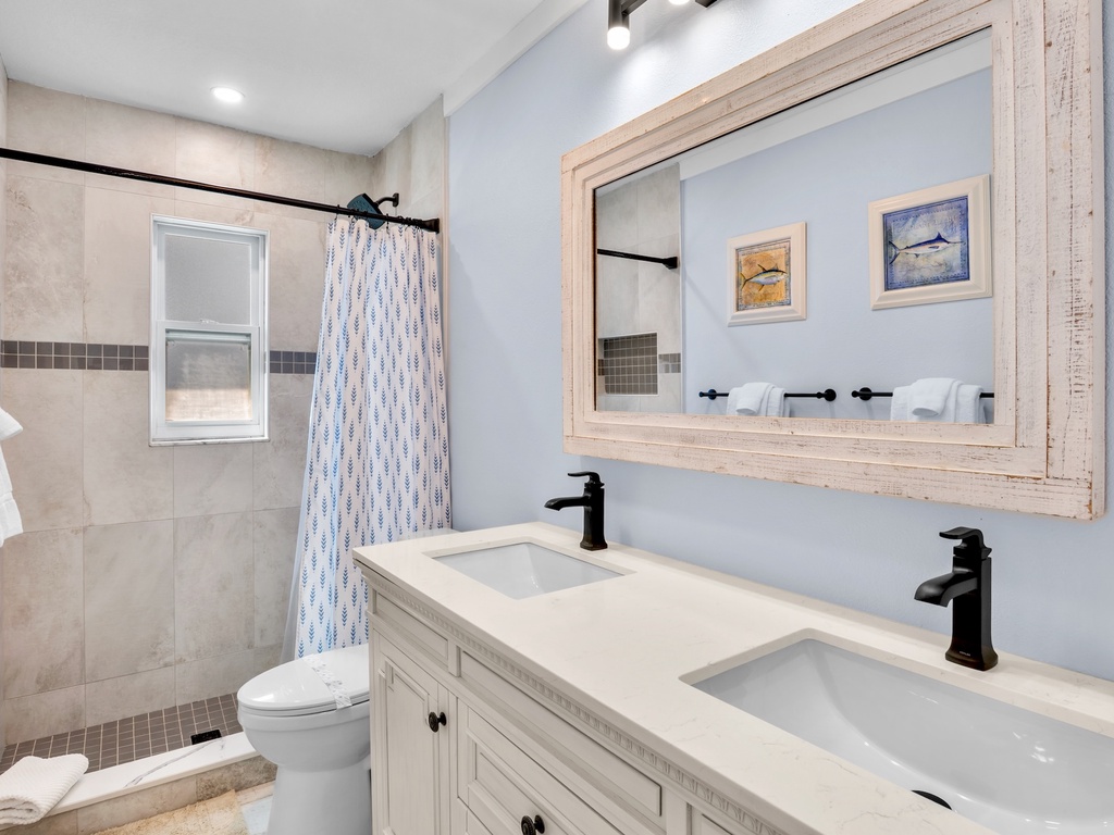 Full Bathroom with a walk-in shower