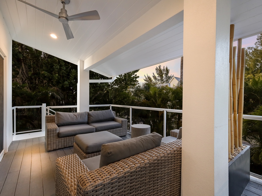 Balcony with cozy chairs