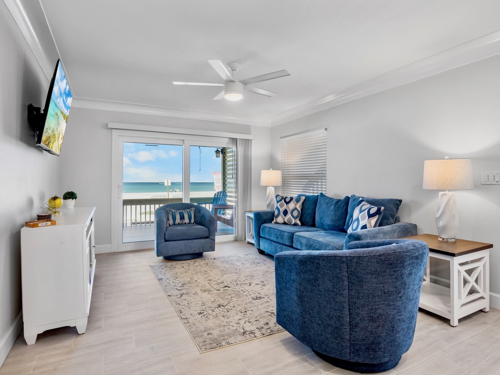 Living Area with Plush Seating and TV