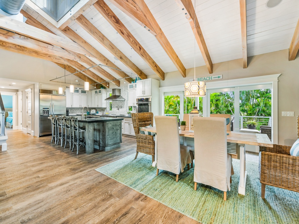 Dining space with tropical views