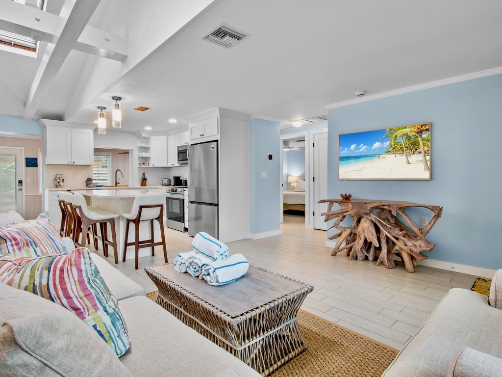 Living Room with Plush Seating and TV