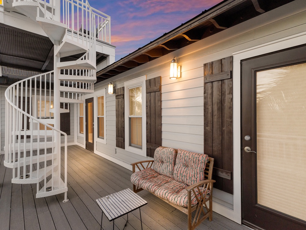 Balcony, Stairs to Rooftop Deck