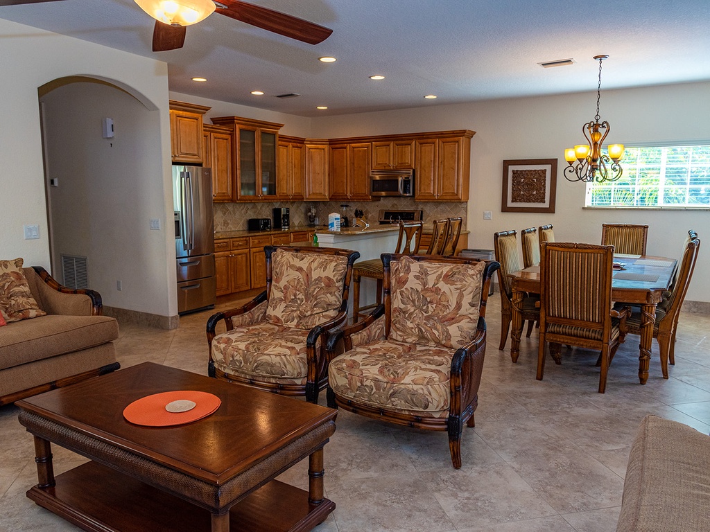 Room for everyone with open dining and living area