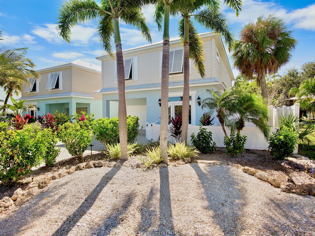 Exterior front of house with landscaping