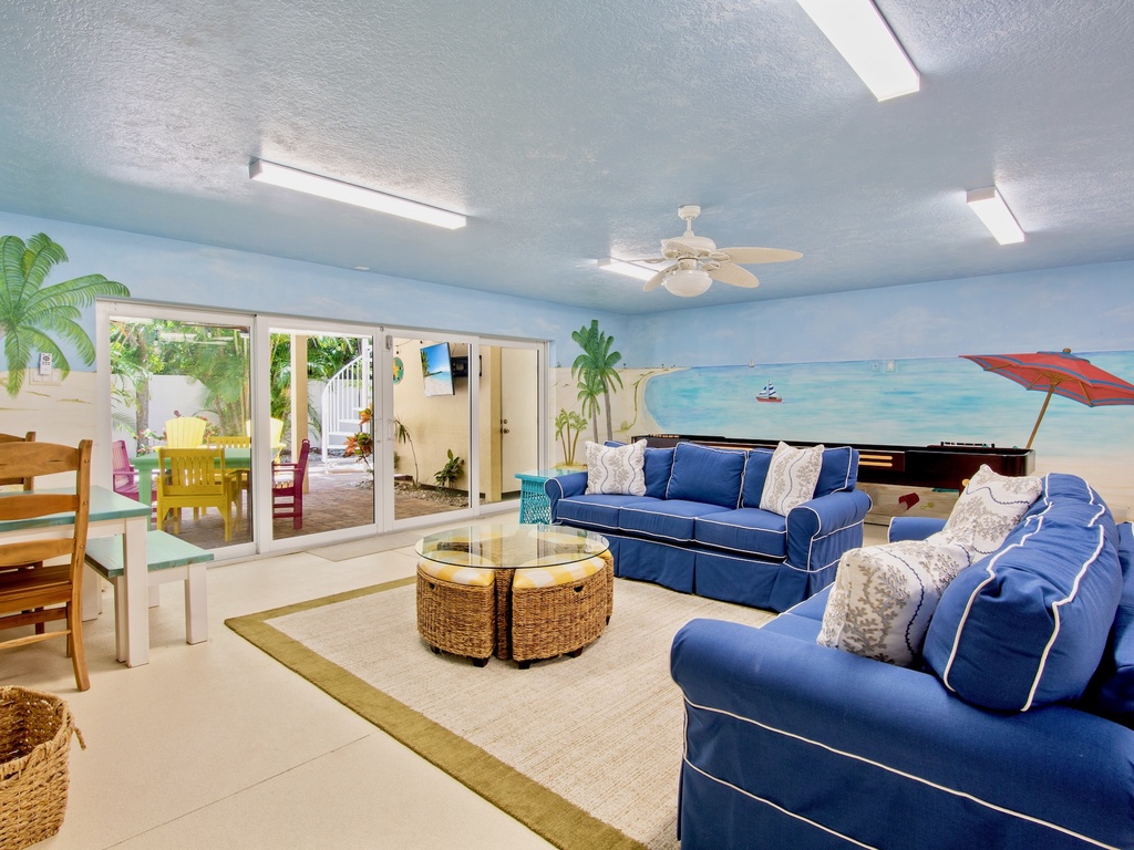 Game Room with Lounge Area and Pool access