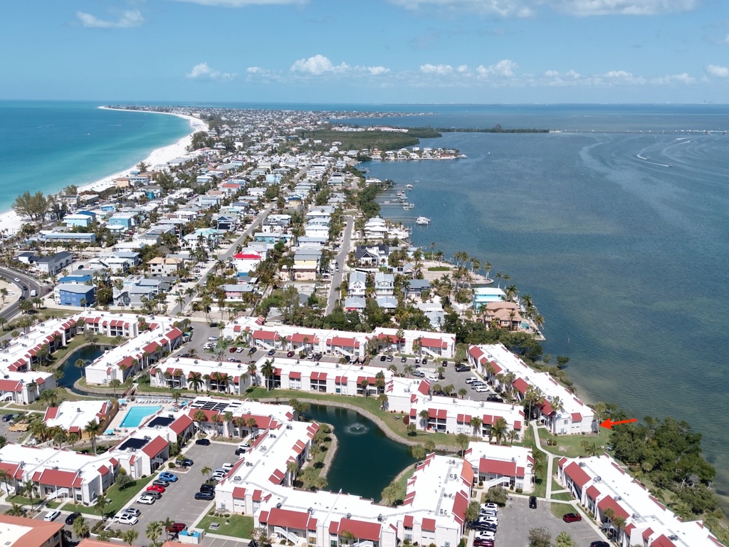 Aerial view of Beach and Bay Getaway by Anna Maria Vacations