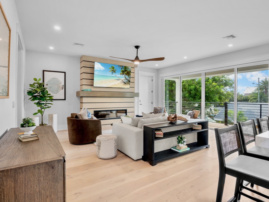 Living Room with Plush Seating and TV
