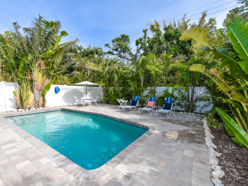 Large Pool Deck and Loungers