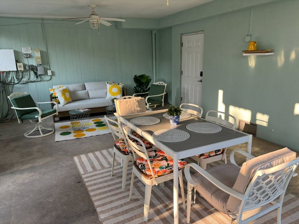 Poolside patio and dining area