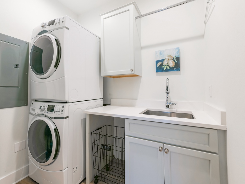 Organized Laundry and Storage Area