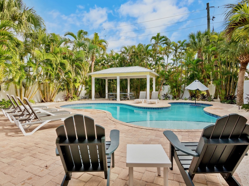 Private pool and comfortable lounge chairs