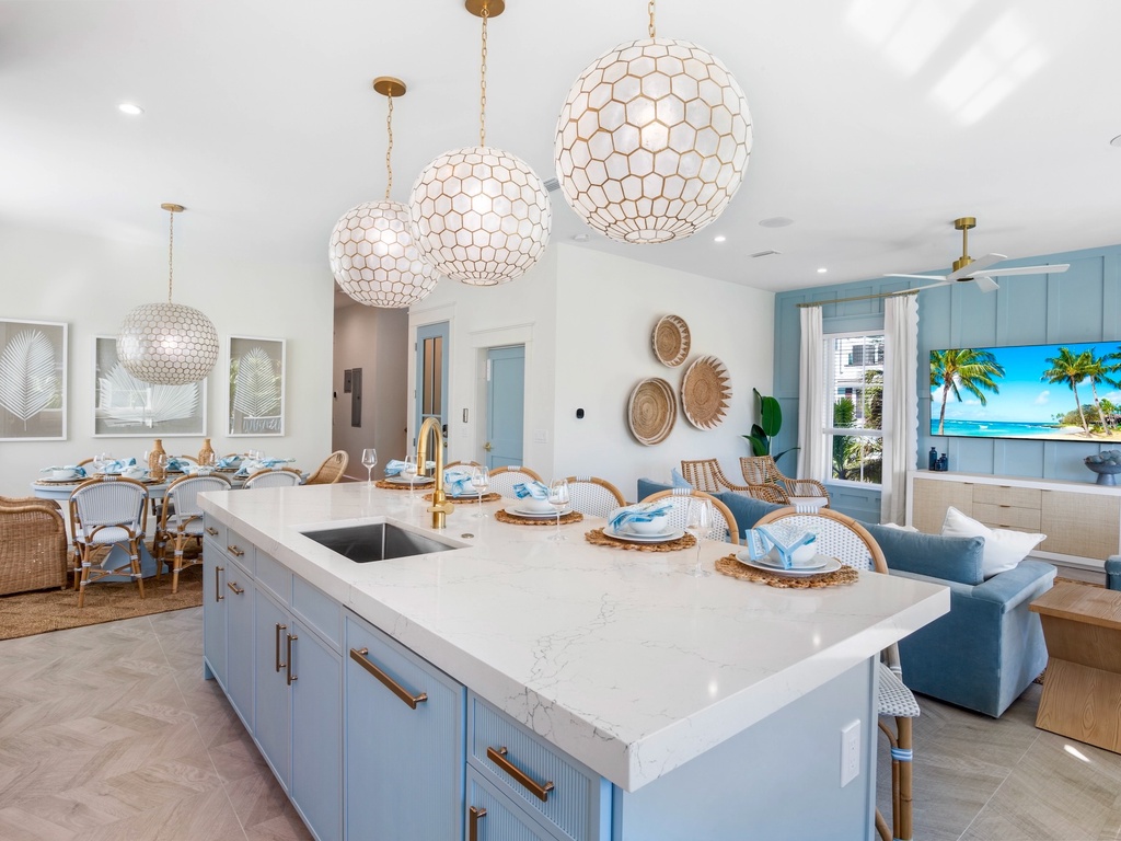 Large kitchen island with seating