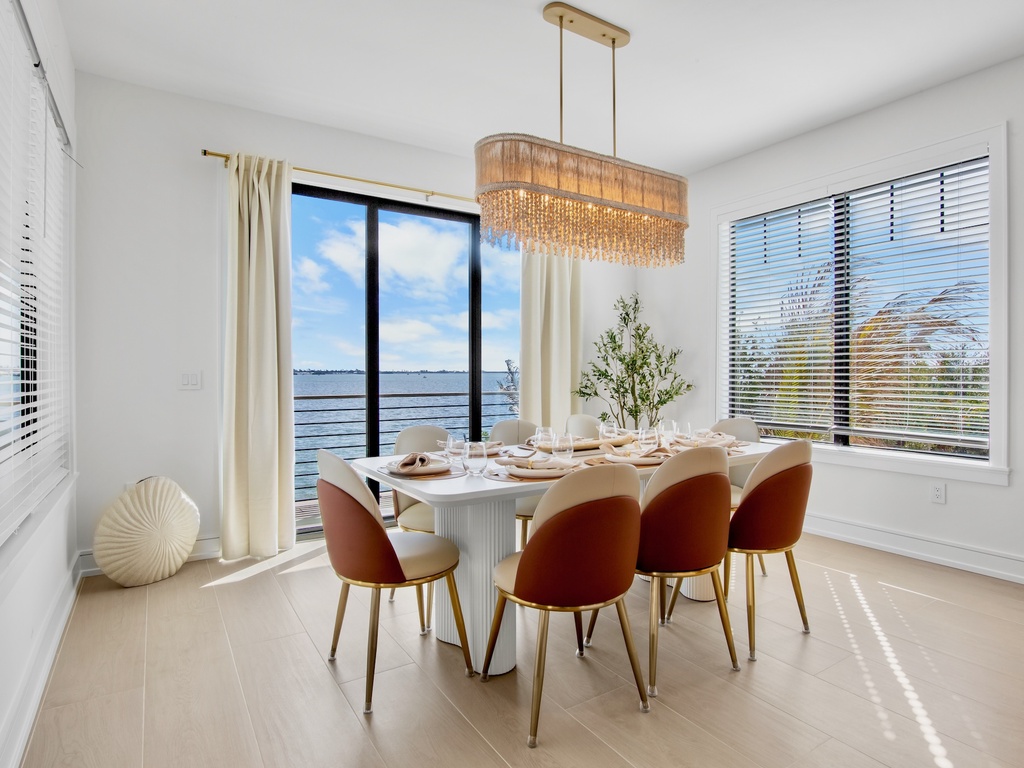 Elegant dining area with panoramic views