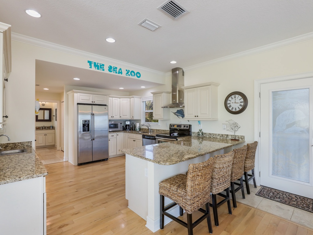 Open kitchen with storage