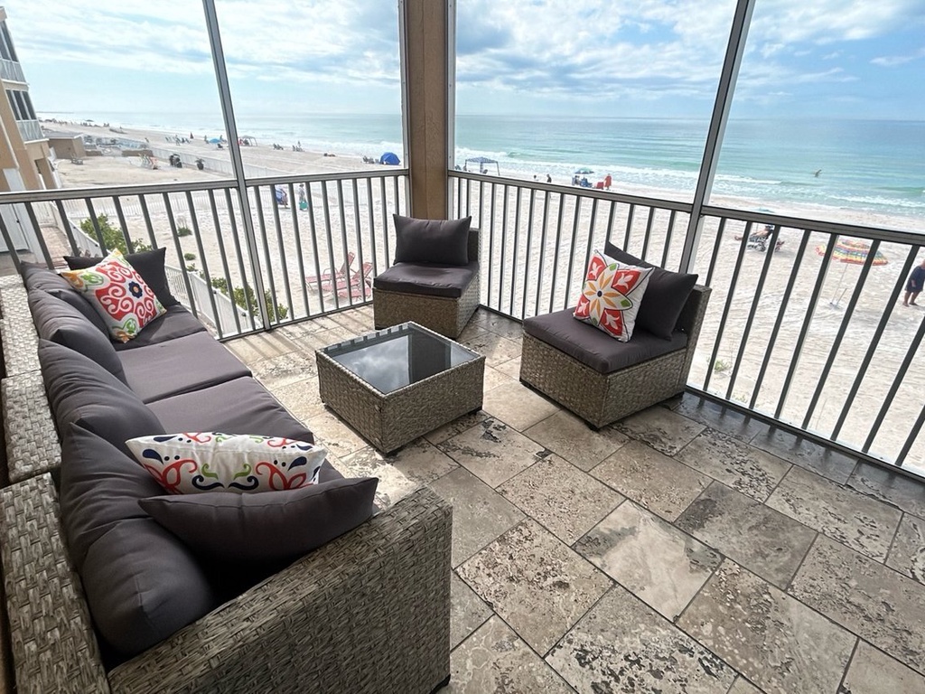 Private balcony with ocean views